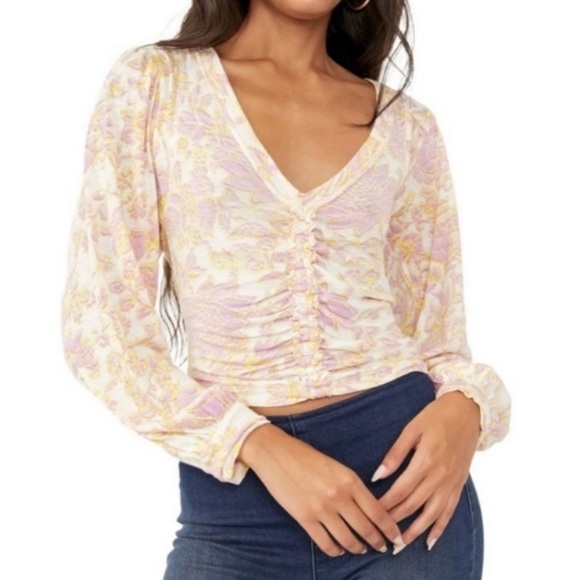 Free People Tops - NWT • FREE PEOPLE • Say The Word Ivory Combo Long Sleeve